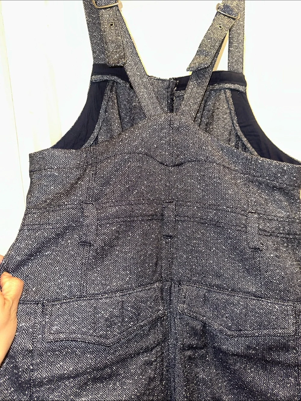 Free People Charcoal Speckled Wide-Leg Jumpsuit - Preloved
